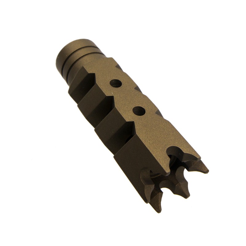 AR-15/.223/5.56 Shark Muzzle Brake 1/2x28 Pitch Thread - Cerakote Burnt Bronze